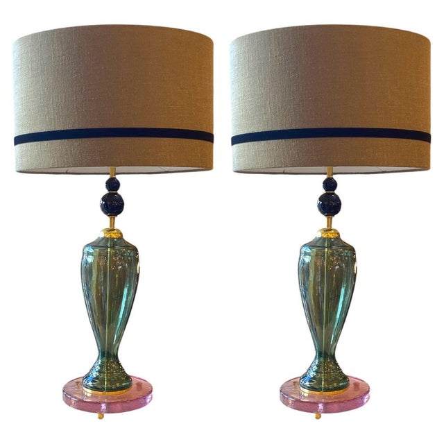 Vintage Green Murano Lamps, 1960s, Set of 2 For Sale - Image 6 of 6