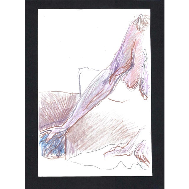 Female nude on paper (double sided) from the estate of Chicago artist James Frederic Bone (1929-2015). Pencil signed with...