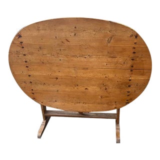 Late 19th Century Antique Pine French 6 Seater Kitchen Drop Flap Table For Sale