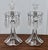 Transparent Vintage Art Nouveau Style Pair of Crystal Candlesticks W/Hanging Prisms For Sale - Image 8 of 12