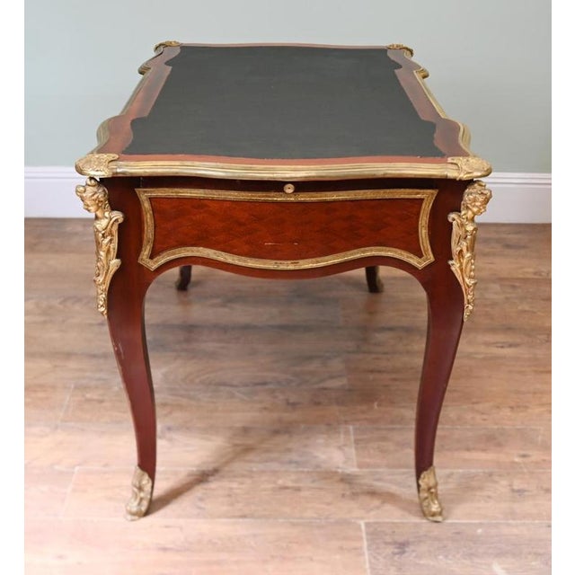 French Louis XV Revival Bureau Plat Desk, 1880 For Sale - Image 6 of 11