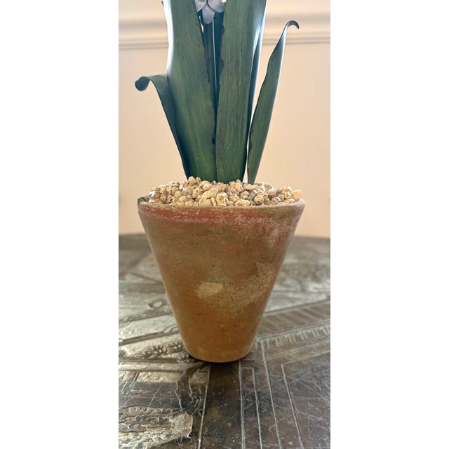 Blue Tommy Mitchell Tole Potted Hyacinth For Sale - Image 8 of 11