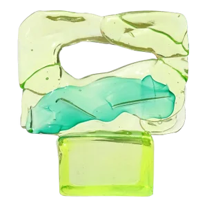 Murano Salviati Vintage Luciano Gaspari Uranium Uv Reactive Yellow Green Italian Art Glass Abstract Sculpture