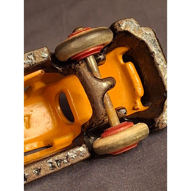 Antique Hubley Terraplane Cast Iron Coupe Toy - 3.75" Orange Streamlined Series For Sale - Image 15 of 18