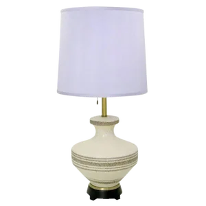 Lightolier Hand Thrown Stippled Glaze and Striped Pottery Table Lamp