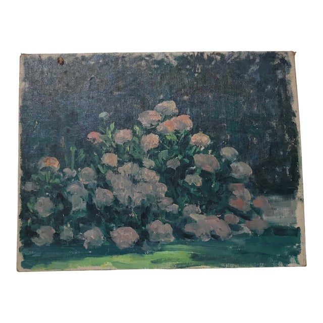 Mid-20th Century French Pink Hydrangeas Painting For Sale