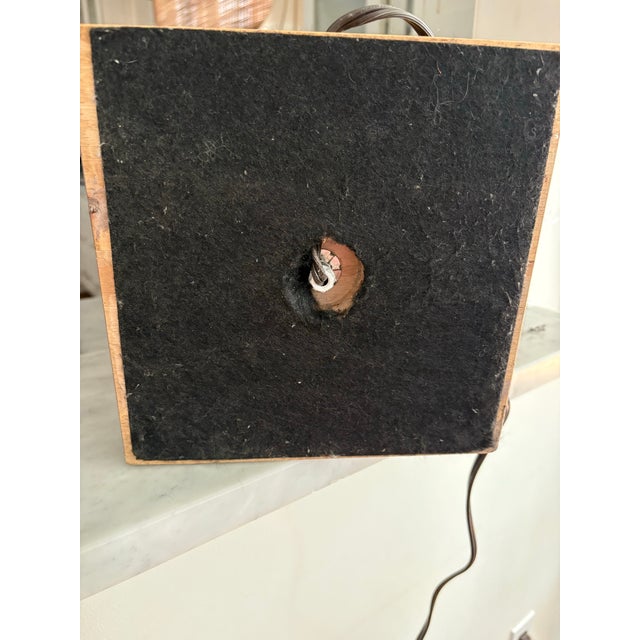 Wood Chunky Wooden French Baluster Style Table Lamp With Hessian / Burlap Drum Shade For Sale - Image 7 of 8