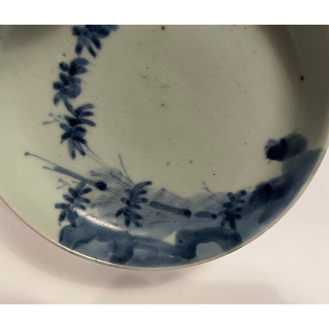 Chinese Antique Chinese Blue and White Shallow Bowl For Sale - Image 3 of 4