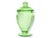 Art Deco Cameo Green Depression Uranium Glass Candy Jar For Sale - Image 3 of 3