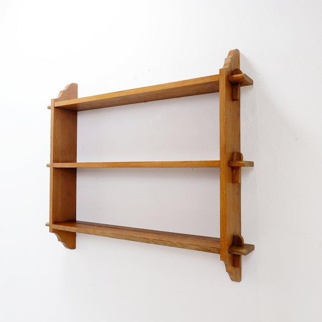 Arts & Crafts Style Pegged Wall Hung Shelves, 1960s For Sale - Image 4 of 13