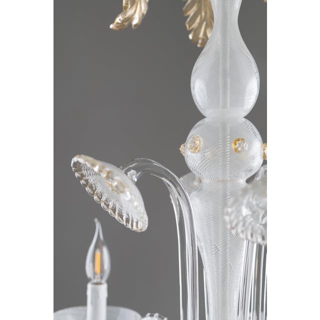 Art Deco Filigree Murano Glass Chandelier from Venini, 1940s For Sale - Image 17 of 18
