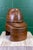 Antique English Hat Form Two piece wooden hat form rescued from a Victorian milliner's factory Leather belt and buckle...