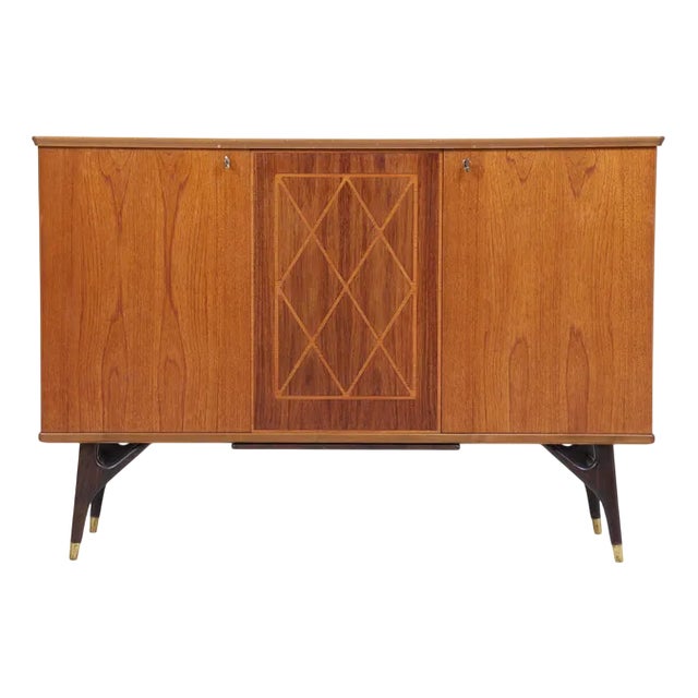 Mid-Century Highboard with Inlays from AB Tabergsmöbler, 1960s For Sale