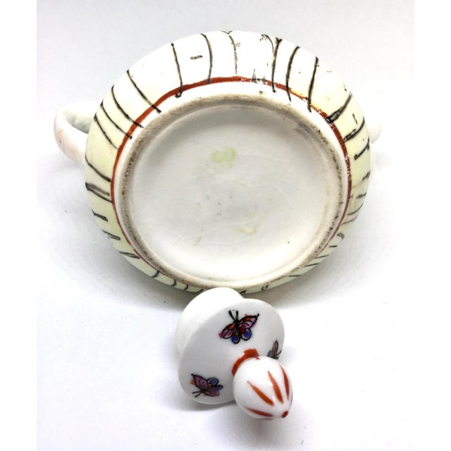 Chinese Porcelain Hand Painted Tobacco Leaf Teapot For Sale - Image 9 of 13