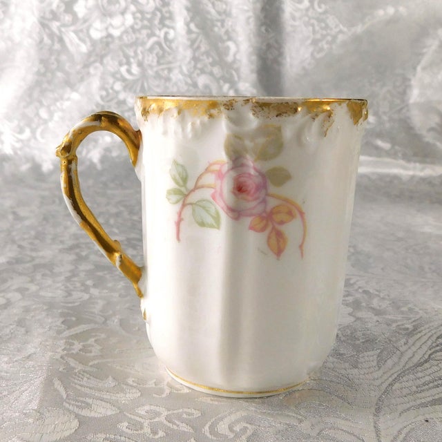 Late 18th Century Limoges Pink Floral Chocolate Pot With Four Matching Cups # 27213 For Sale - Image 13 of 18