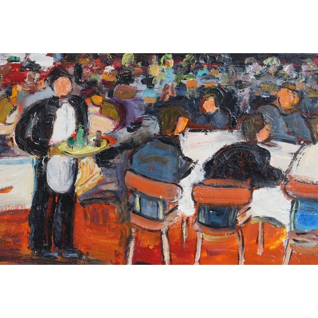 P. Olland, La Brasserie Georges in Lyon, 1990s, Oil on Canvas For Sale - Image 14 of 16