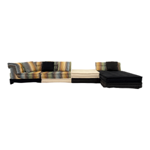 1970s Authentic Roche Bobois Mah Jong Modular Sectional Sofa – Missoni Home & Velvet Edition (5 Seats)