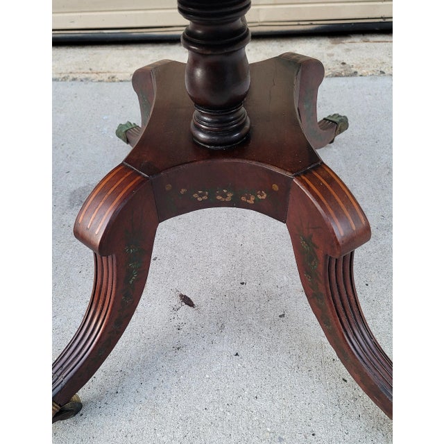 Antique Early 19th Century English Regency Handpainted Pembroke Style Drop Leaf Table For Sale - Image 9 of 11