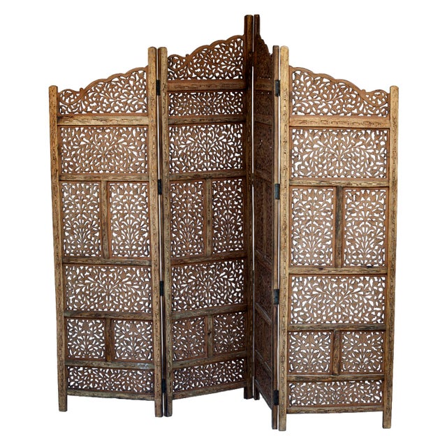 1970s Vintage Handcrafted Wood Screen; Room Divider For Sale - Image 5 of 12