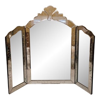 1960s Tri Fold Dresser Mirror by Anthropologie For Sale