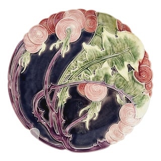Art Nouveau Majolica Wall Plate by Schütz Blansko, 1890s For Sale