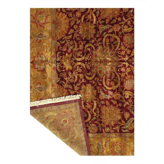 Traditional Rust Fine Hand Knotted Agra For Sale - Image 3 of 4