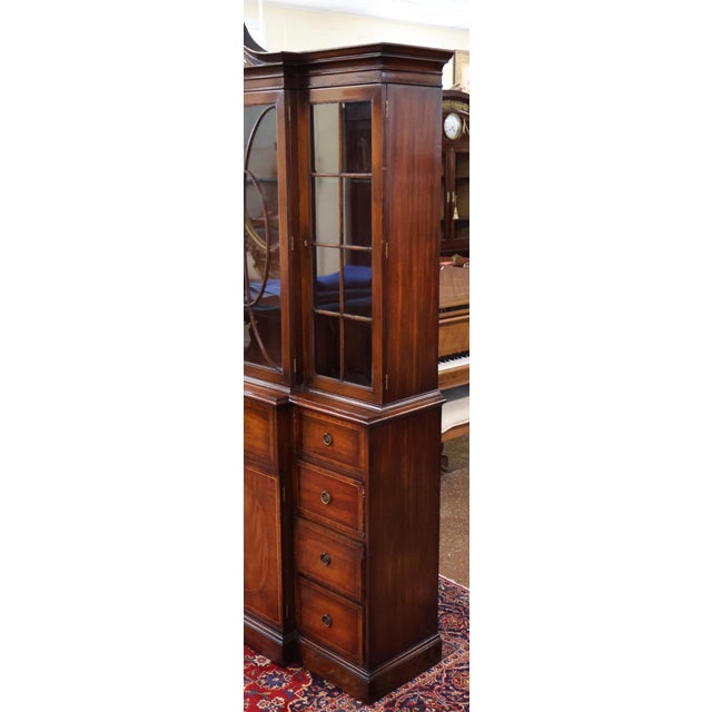 Mid 20th Century Mid 20th Century Grosfeld House Flame Mahogany Inlaid China Cabinet Bookcase Breakfront For Sale - Image 5 of 18