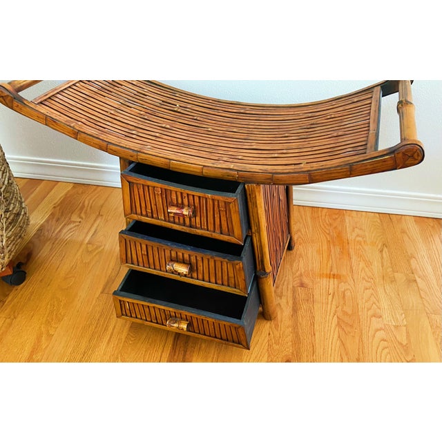 Modern Vintage Modern Bamboo Chest Small Cabinet For Sale - Image 3 of 8