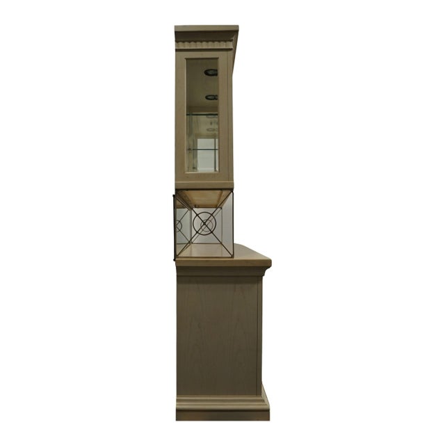 Drexel Heritage Cabochon Collection Contemporary Coastal Style 72" Buffet W. Lighted Display China Cabinet 848-140 / 848-240 - Bleach Sand Finish For Sale - Image 10 of 12