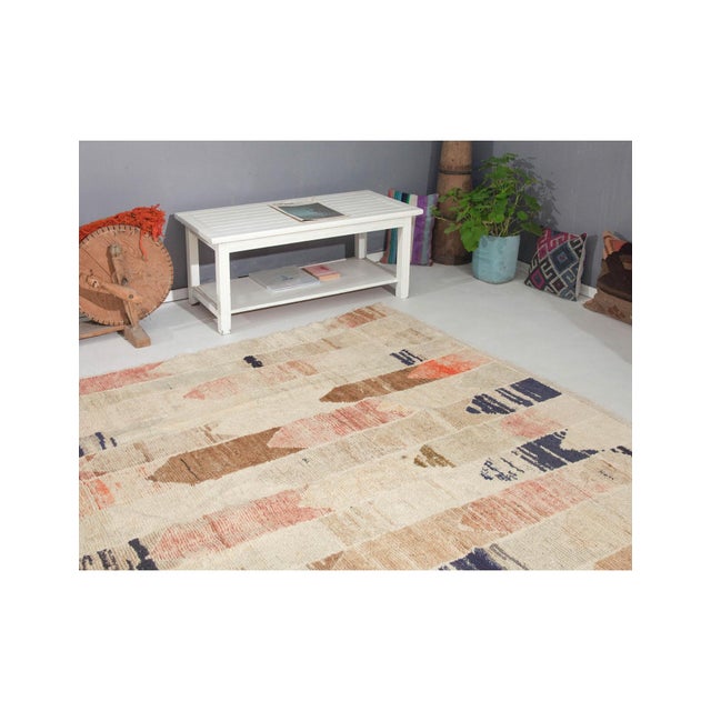 Faded Large Piled Turkish Wool Rug - 8`4" X 11`10" For Sale In Los Angeles - Image 6 of 6