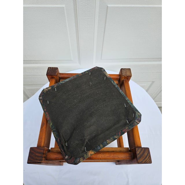 Square Arts & Crafts Style Rustic Duck Print Footstool For Sale - Image 10 of 13