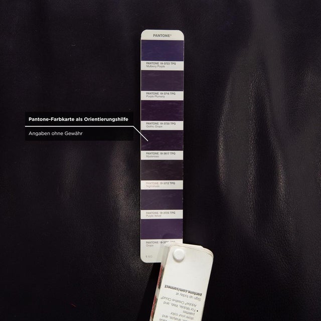 Avanti 3-Seater Sofa and Ottoman in Purple Leather from Koinor, Set of 2 For Sale - Image 15 of 18