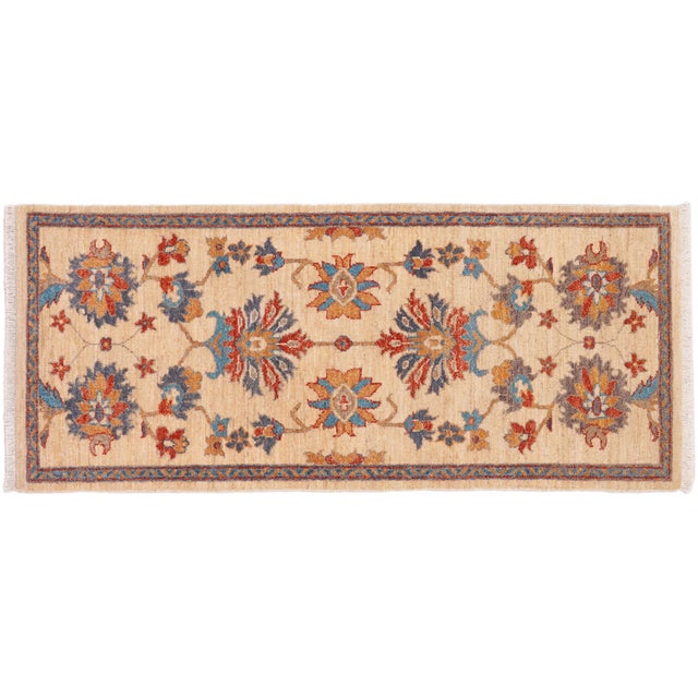 Shabby Chic Ziegler Tan/Rust Wool Runner Rug- 2'1'' X 4'10'' For Sale - Image 10 of 10