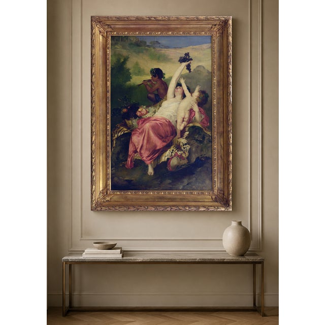 Angelo Granati, Allegory of Bacchus and Euphoria, Oil on Canvas, Framed For Sale - Image 4 of 6