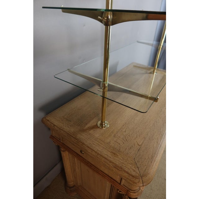 Beige Vintage Oak Counter with Rack, 1940s For Sale - Image 8 of 15