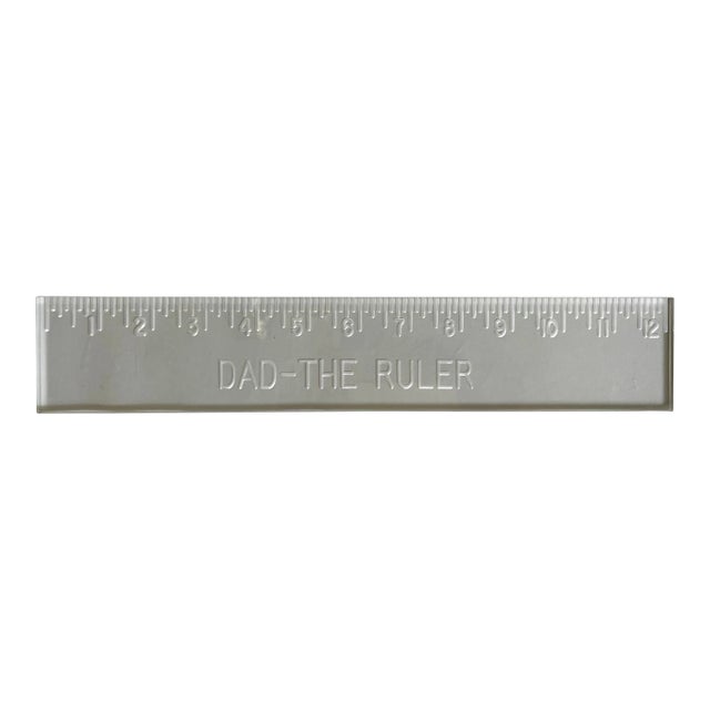Vintage "Dad - the Ruler" Lucite Desk Ruler Accessory For Sale
