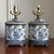 Absolutely stunning pair of vintage blue and white porcelain chinoiserie ginger jar style table lamps. Hand-painted floral...