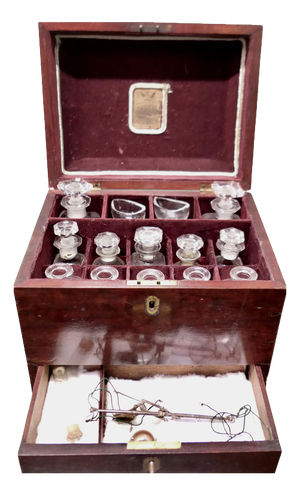 Early Apothecary Cabinet, 1800, Set of 16
