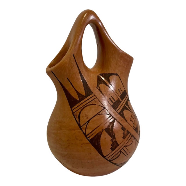 Vintage Hopi Pottery by Kathleen Collateta Polychrome Wedding Vase For Sale