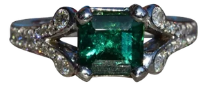 The Berkeley: Vintage Tourmaline and Diamond Ring in Platinum