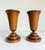A wonderful pair of Art Deco turned wood chalice-style vases featuring stepped bases. The wood type appears to be walnut,...