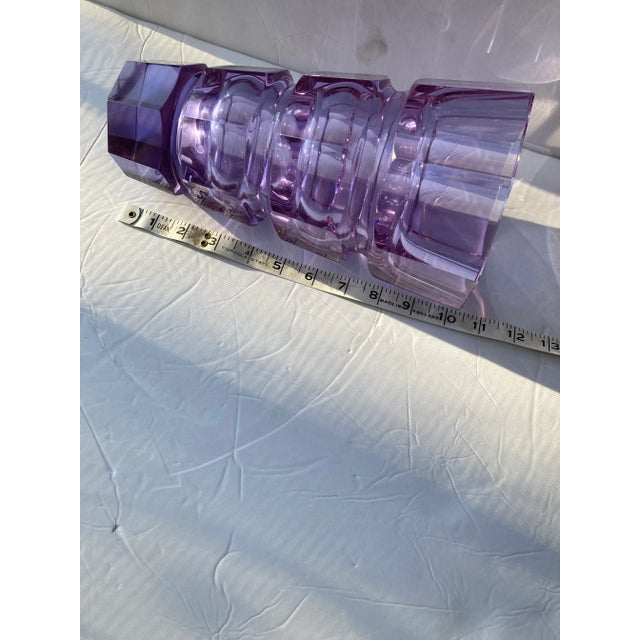 Glass 1990s Alexandrite Moser Large Glass Vase For Sale - Image 7 of 8