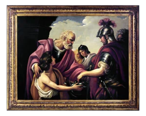 Ettore Frattini, Flavius Belisarius (Homage to François-André Vincent), 1600s, Oil Painting, Framed