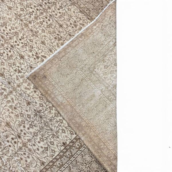 Antique Sivas Turkish Rug – Faded Ivory & Light Brown Allover Design For Sale - Image 4 of 4