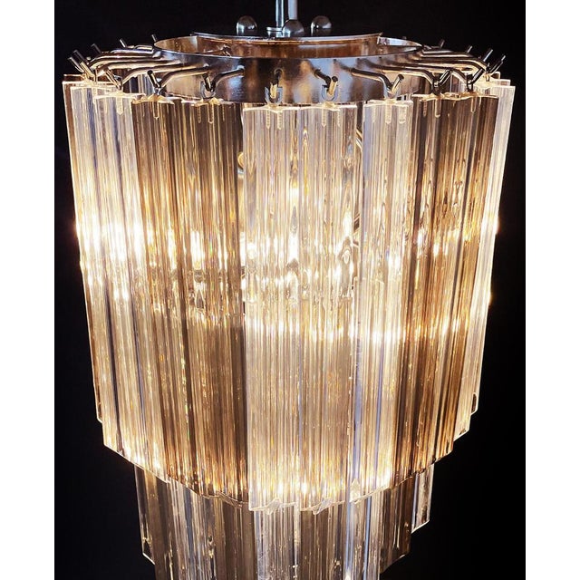 Murano Glass Quadriedri Prisms Chandelier, 1980s For Sale - Image 14 of 18