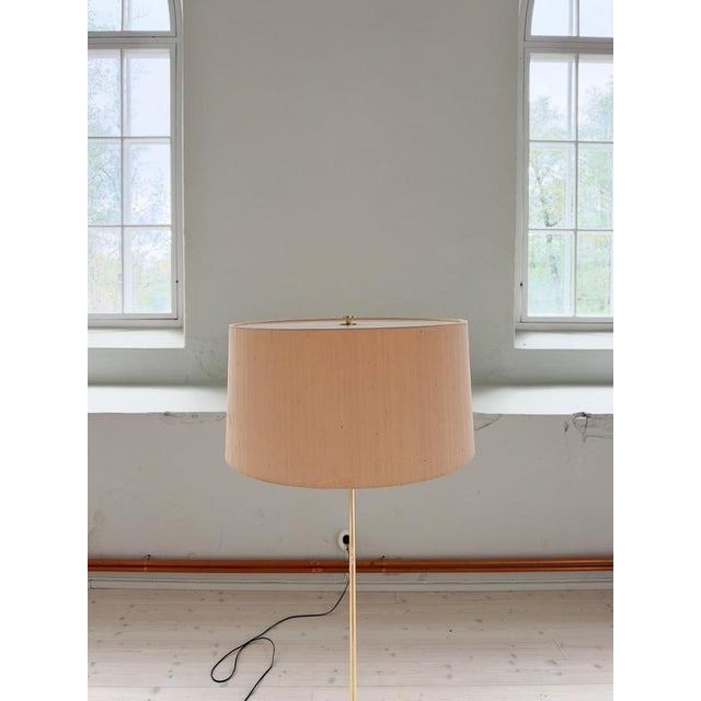 White Mid-Century Brass G-024 Floor Lamp from Bergboms, Sweden, 1960s For Sale - Image 8 of 14