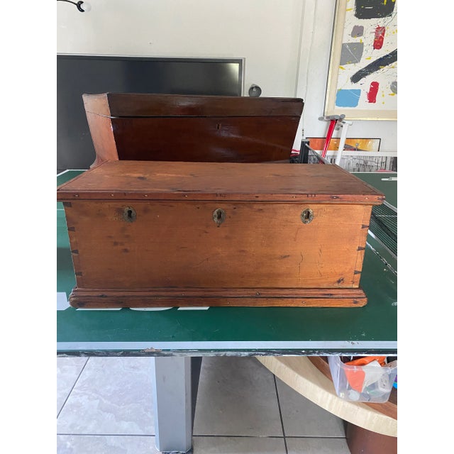 Late 19th Century Large Antique Pine Box For Sale - Image 10 of 13