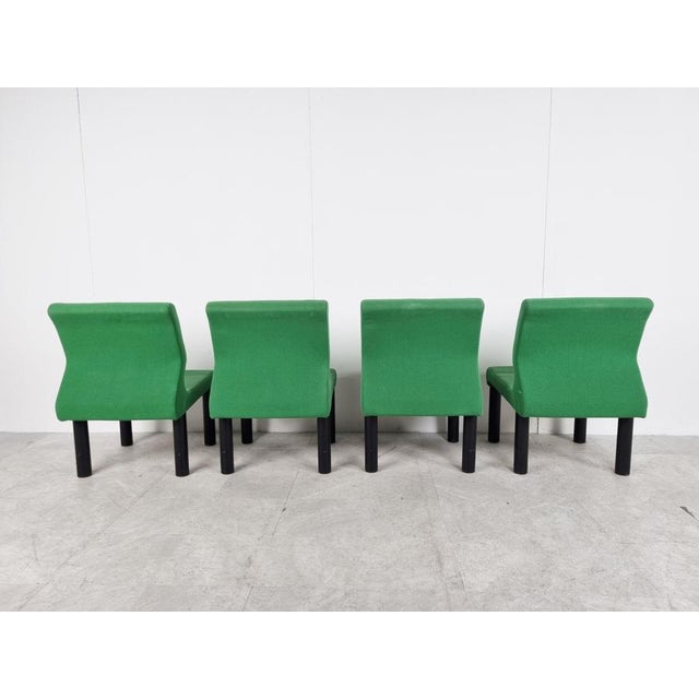 Textile Vintage Lounge Chairs, 1980s, Set of 4 For Sale - Image 7 of 12