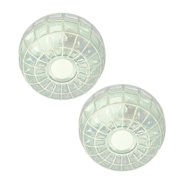 Mid-Century Modern Glass Flush Mounts from Limburg, Germany, 1970s, Set of 2 For Sale - Image 11 of 11