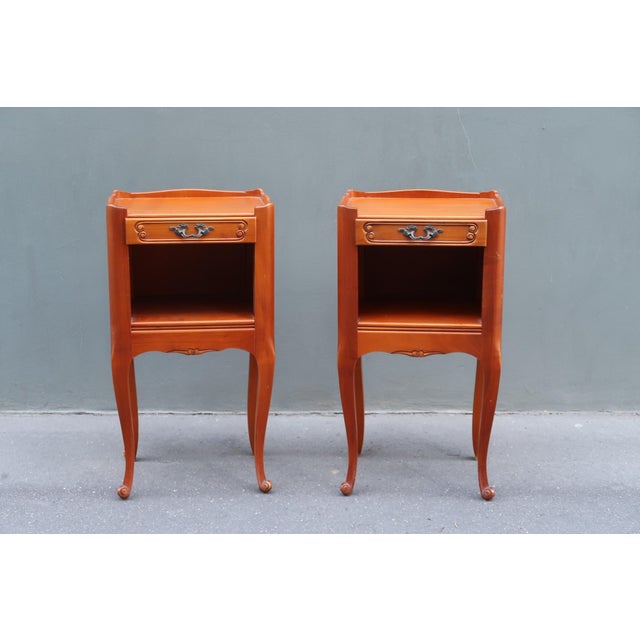 Pair of French Louis XV Style Side Tables Nightstands For Sale - Image 9 of 14